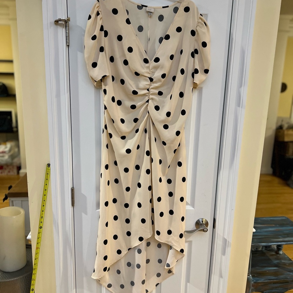 Women's Size XXL "A New Day" Cream and Black High Low Dress LIGHTWEIGHT GUC ❤️